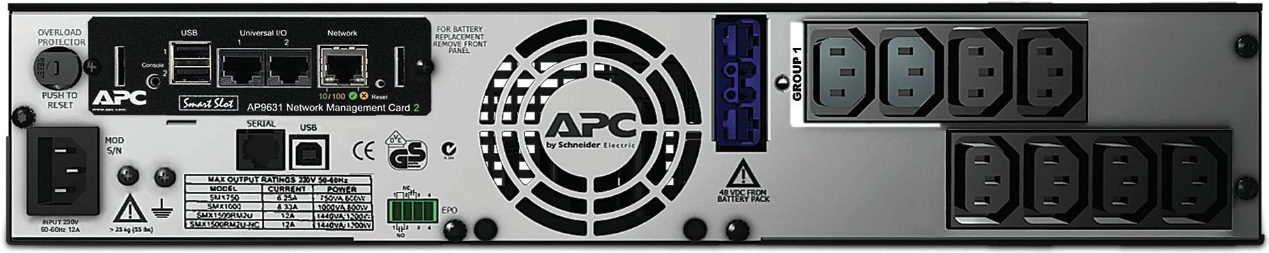 APC by Schneider Electric Smart-UPS SMX750INC Rear